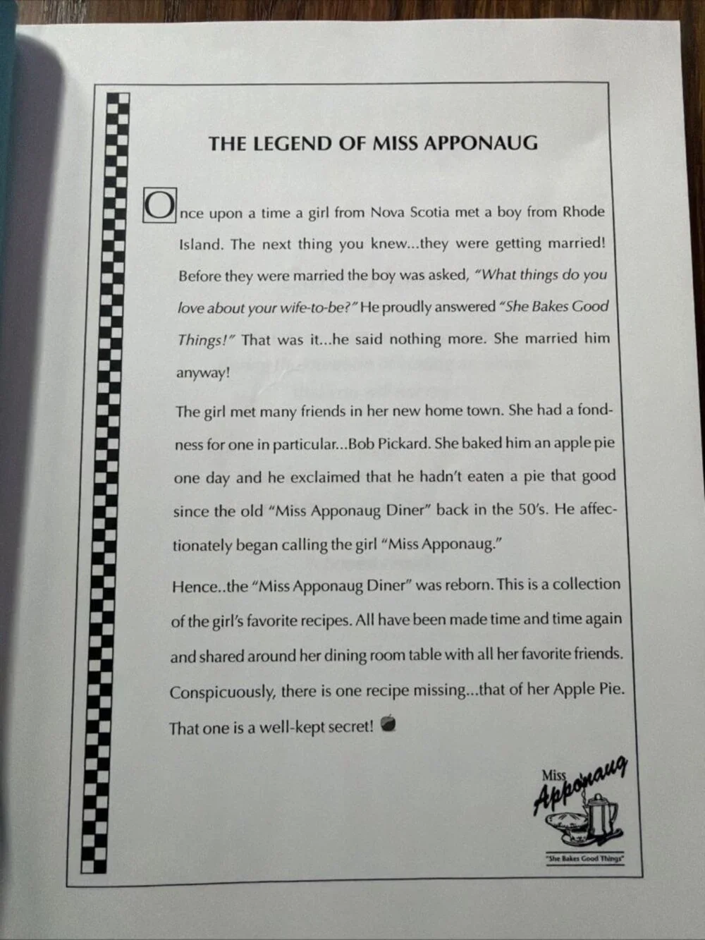 Really‎ Good Recipies From Miss Apponaug Cookbook Rhode Island